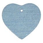 Blue Denim Texture, Macro Heart Ornament (Two Sides)