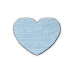 Blue Denim Texture, Macro Rubber Coaster (Heart)