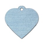 Blue Denim Texture, Macro Dog Tag Heart (One Side)