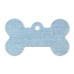 Blue Denim Texture, Macro Dog Tag Bone (One Side)