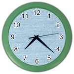 Blue Denim Texture, Macro Color Wall Clock