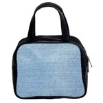 Blue Denim Texture, Macro Classic Handbag (Two Sides)