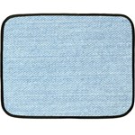 Blue Denim Texture, Macro Two Sides Fleece Blanket (Mini)