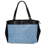 Blue Denim Texture, Macro Oversize Office Handbag