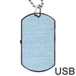 Blue Denim Texture, Macro Dog Tag USB Flash (One Side)