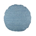 Blue Denim Texture, Macro Standard 15  Premium Round Cushions