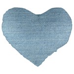 Blue Denim Texture, Macro Large 19  Premium Heart Shape Cushions