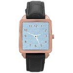 Blue Denim Texture, Macro Rose Gold Leather Watch 