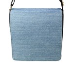 Blue Denim Texture, Macro Flap Closure Messenger Bag (L)