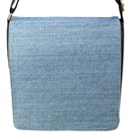 Blue Denim Texture, Macro Flap Closure Messenger Bag (S)