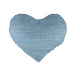 Blue Denim Texture, Macro Standard 16  Premium Flano Heart Shape Cushions