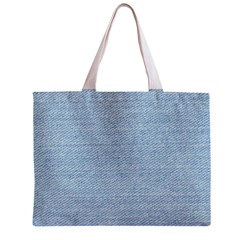 Blue Denim Texture, Macro Zipper Mini Tote Bag from ArtsNow.com Front