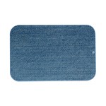 Blue Denim Texture, Macro Open Lid Metal Box (Silver)  