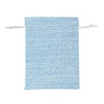 Blue Denim Texture, Macro Lightweight Drawstring Pouch (S)