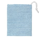 Blue Denim Texture, Macro Drawstring Pouch (4XL)