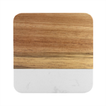 Blue Denim Texture, Macro Marble Wood Coaster (Square)