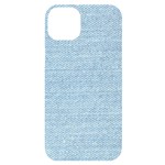 Blue Denim Texture, Macro iPhone 14 Plus Black UV Print Case