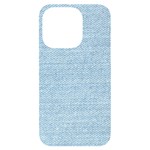 Blue Denim Texture, Macro iPhone 14 Pro Black UV Print Case