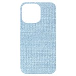 Blue Denim Texture, Macro iPhone 14 Pro Max Black UV Print Case