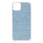 Blue Denim Texture, Macro iPhone 14 Plus TPU UV Print Case