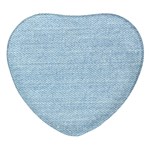 Blue Denim Texture, Macro Heart Glass Fridge Magnet (4 pack)