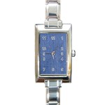 Blue Denim Rectangle Italian Charm Watch