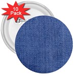 Blue Denim 3  Buttons (10 pack) 