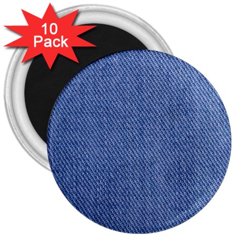 Blue Denim 3  Magnets (10 pack)  from ArtsNow.com Front