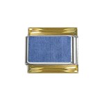 Blue Denim Gold Trim Italian Charm (9mm)