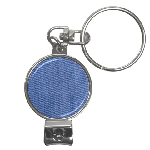 Blue Denim Nail Clippers Key Chain from ArtsNow.com Front