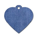 Blue Denim Dog Tag Heart (Two Sides)