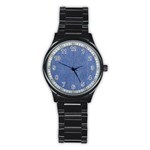 Blue Denim Stainless Steel Round Watch