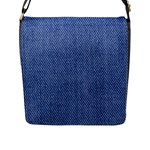 Blue Denim Flap Closure Messenger Bag (L)