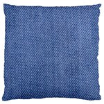 Blue Denim Large Premium Plush Fleece Cushion Case (Two Sides)