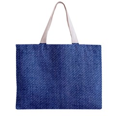 Blue Denim Zipper Mini Tote Bag from ArtsNow.com Front