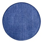 Blue Denim Round Glass Fridge Magnet (4 pack)