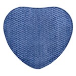 Blue Denim Heart Glass Fridge Magnet (4 pack)