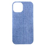 Blue Denim iPhone 15 Black UV Print PC Hardshell Case