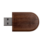 Blue Denim Wood Oval USB Flash Drive