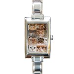 Breeds Of Cats Collage Rectangle Italian Charm Watch