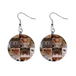 Breeds Of Cats Collage Mini Button Earrings