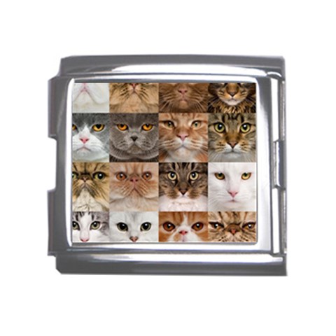 Breeds Of Cats Collage Mega Link Italian Charm (18mm) from ArtsNow.com Front