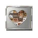 Breeds Of Cats Collage Mega Link Heart Italian Charm (18mm)