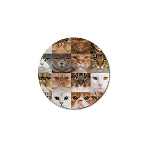 Breeds Of Cats Collage Golf Ball Marker from ArtsNow.com Front