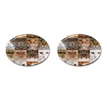 Breeds Of Cats Collage Cufflinks (Oval)