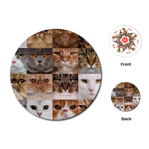 Breeds Of Cats Collage Playing Cards Single Design (Round) from ArtsNow.com Front