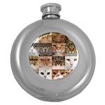 Breeds Of Cats Collage Round Hip Flask (5 oz)