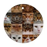 Breeds Of Cats Collage Round Ornament (Two Sides)