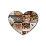 Breeds Of Cats Collage Rubber Coaster (Heart)