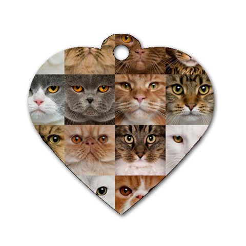 Breeds Of Cats Collage Dog Tag Heart (Two Sides) from ArtsNow.com Front